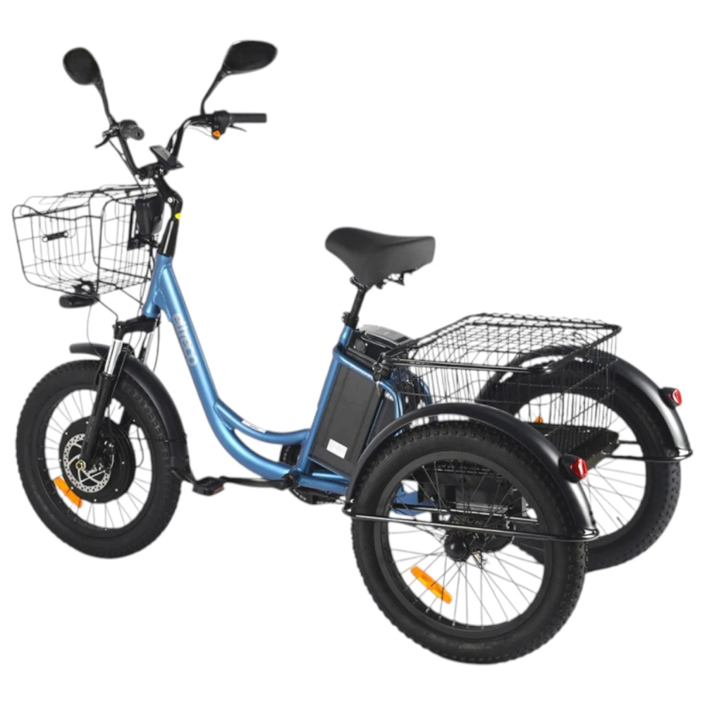 Трёхколёсный электровелосипед Eltreco Porter Fat 500 Синий-матовый 2